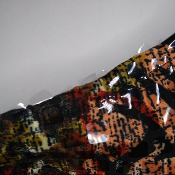 JM Collection Shiny Zippered Blazer Zip Up Top Sequins Animal Print Vintage Sz M - Picture 8 of 10